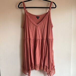 Torrid Terracotta Camisole with Lace Hem and Edging
